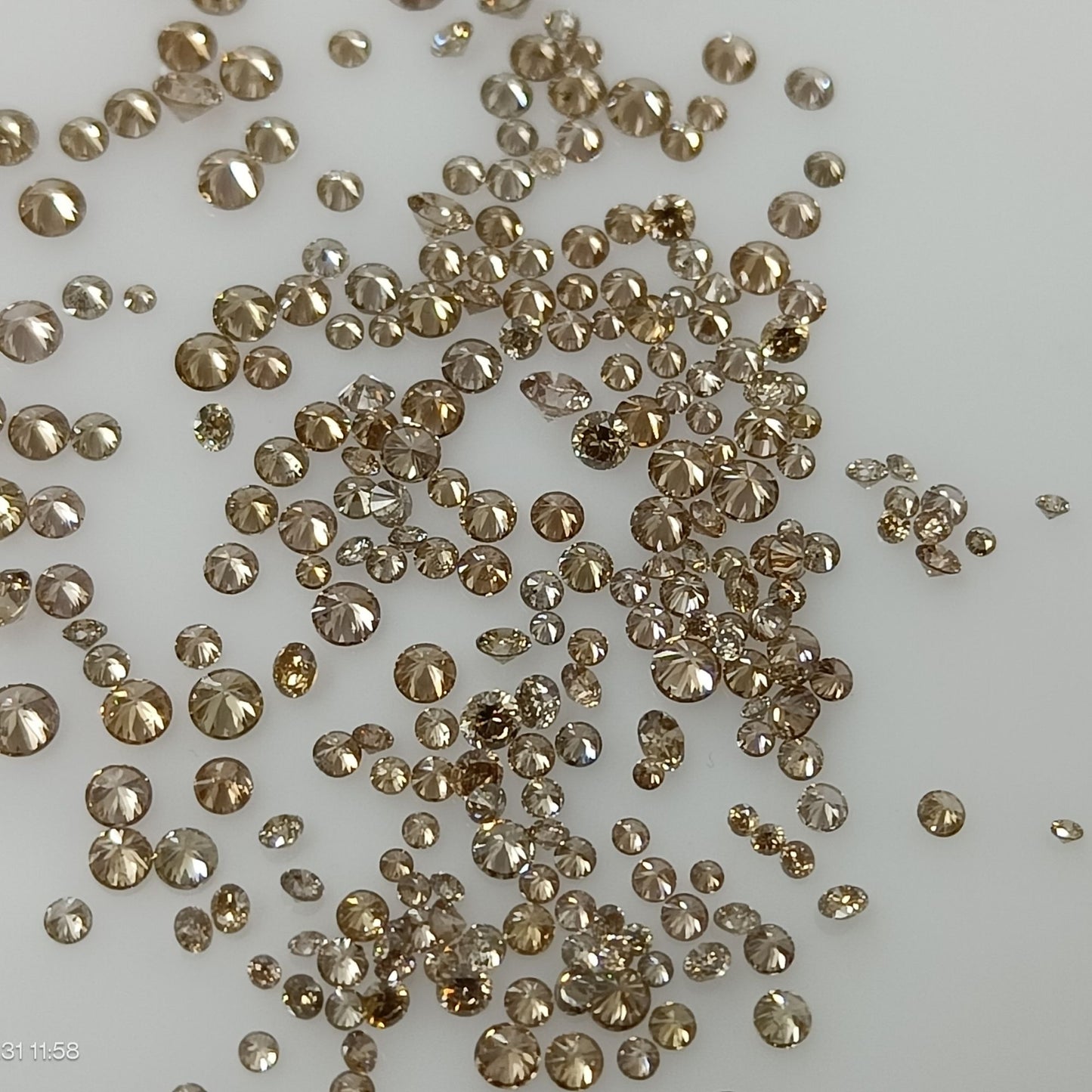 1-2.5mm Light Champagne Rose Cut Diamond Rare Natural Light Champagne Faceted Diamond Cabochon Loose Diamond For Jewelry - suratdiamondart