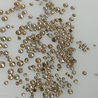 1-2.5mm Light Champagne Rose Cut Diamond Rare Natural Light Champagne Faceted Diamond Cabochon Loose Diamond For Jewelry - suratdiamondart