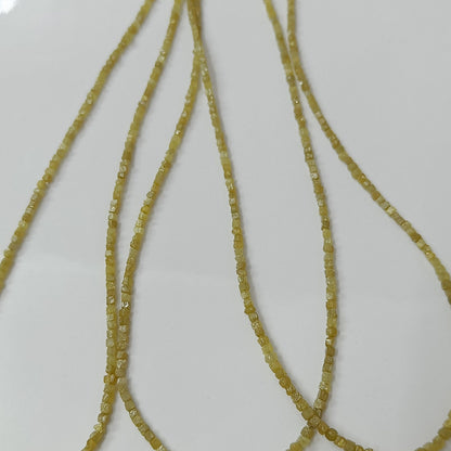 Natürlicher gelber Chorashi-Rohdiamant 1,90–2,60 mm, raue, ungeschliffene Rondelle-Diamantperlen für die Schmuckherstellung Ungeschliffene Diamantperlen