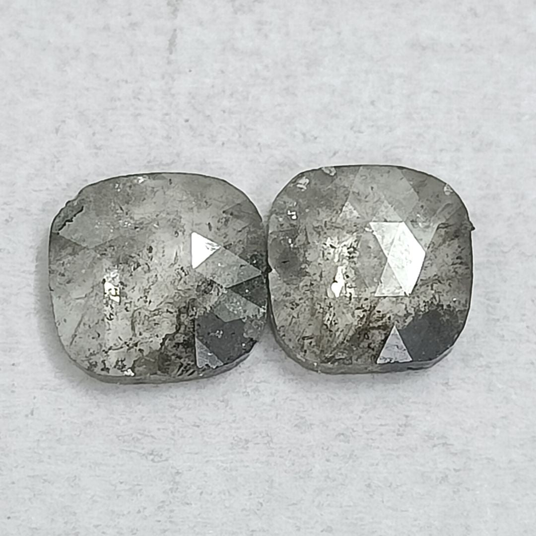 4.98 Ct Cushion Shape Grey Natural Loose Diamond 9.30 mm X 9.00 mm Cushion Shape Rose Cut Natural Loose Diamond - suratdiamondart