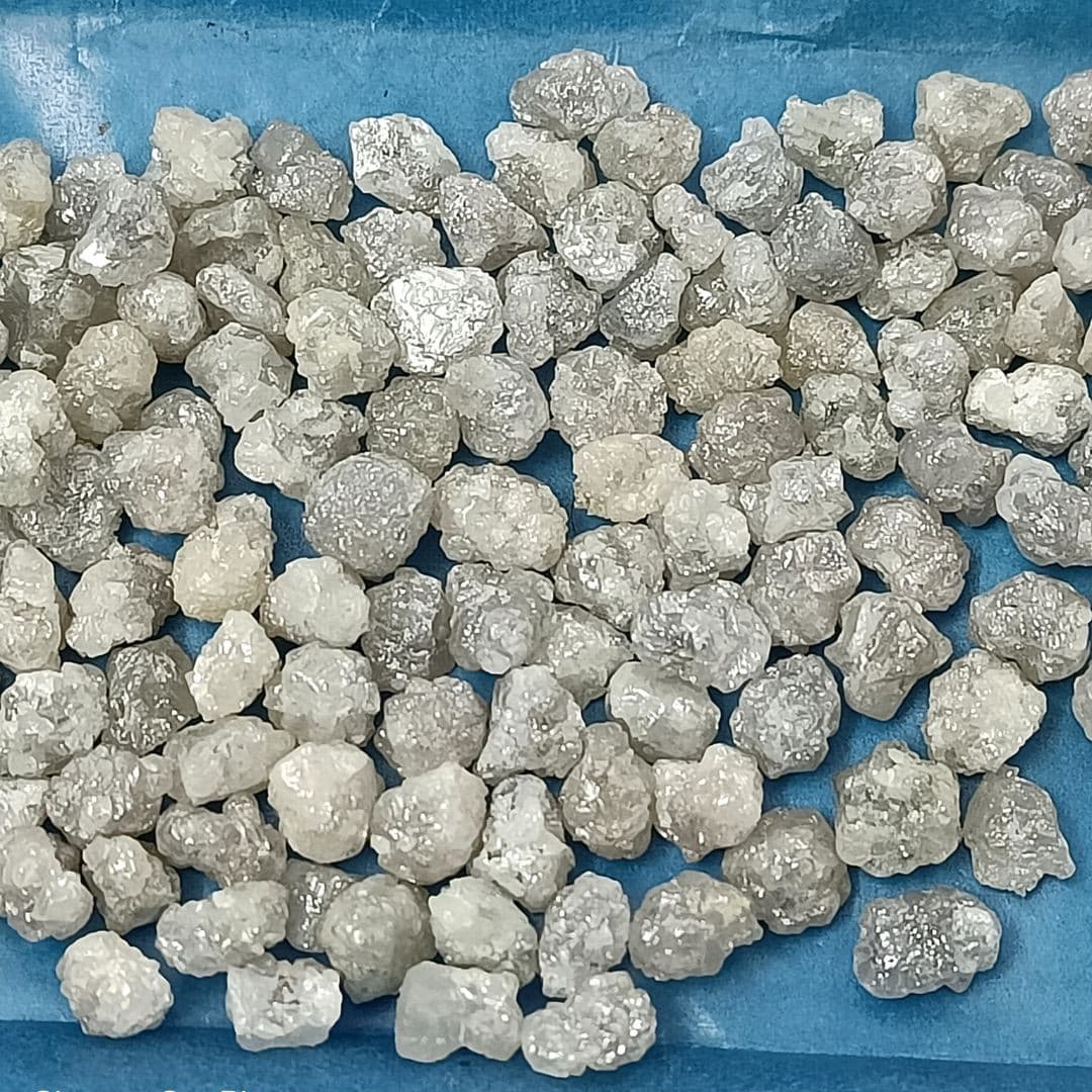 5-6mm White Gray Rough Diamond, Natural Round White Gray Raw Diamond, Uncut Diamond, Conflict Free Diamond For Jewelry (1Pc)
