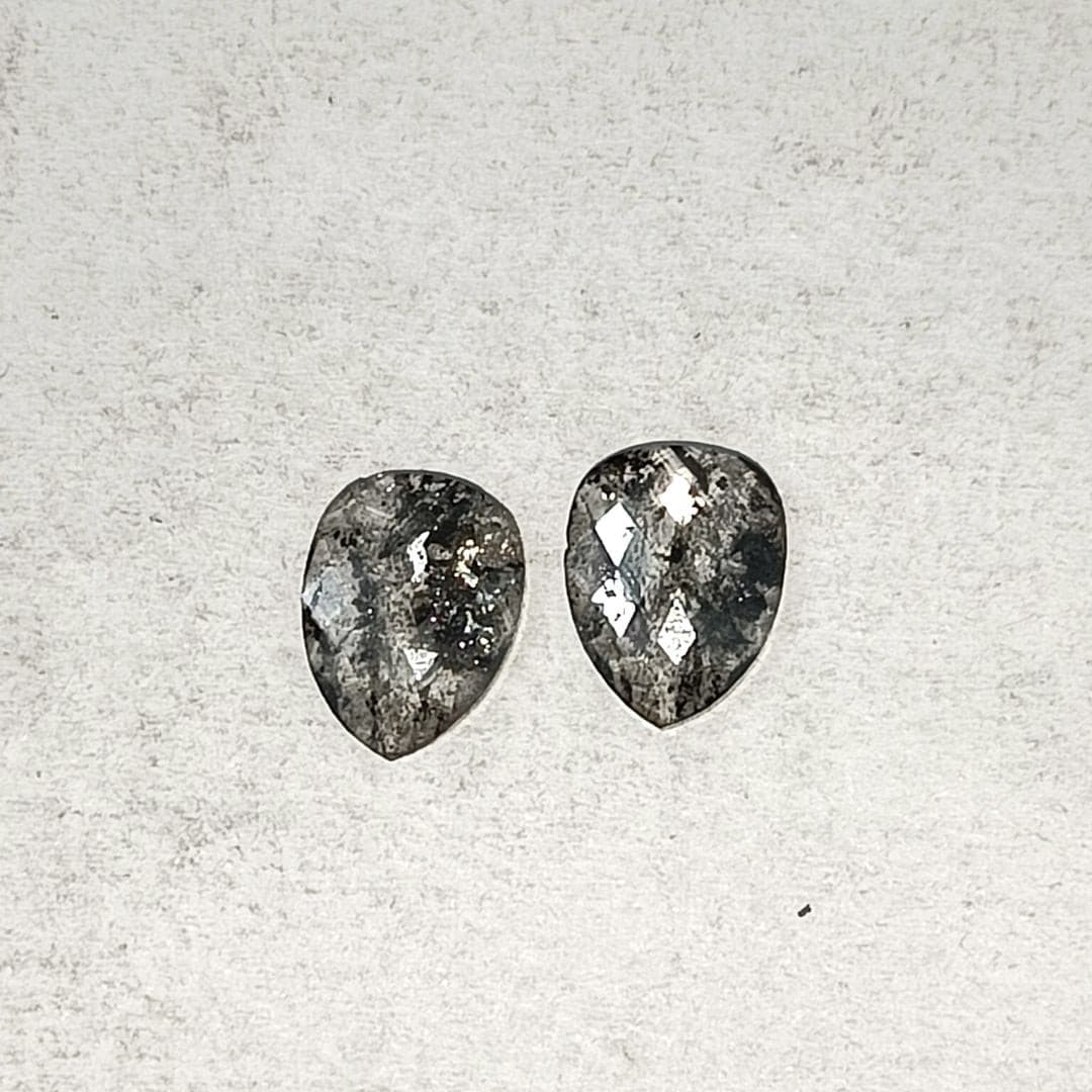 3.83CT 11.10 X 8.60 MM Salt and Pepper Diamond Trace parent Fancy Pear Shape Diamond For Diamond Ring, Wedding ring, Engagement Ring - suratdiamondart