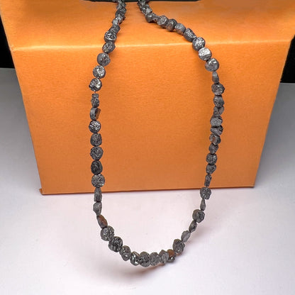 Natural Black Button Row Diamond, 4.00-5.50 MM Button Shape Loose Diamond Necklace, 16-Inch Strand AAA+