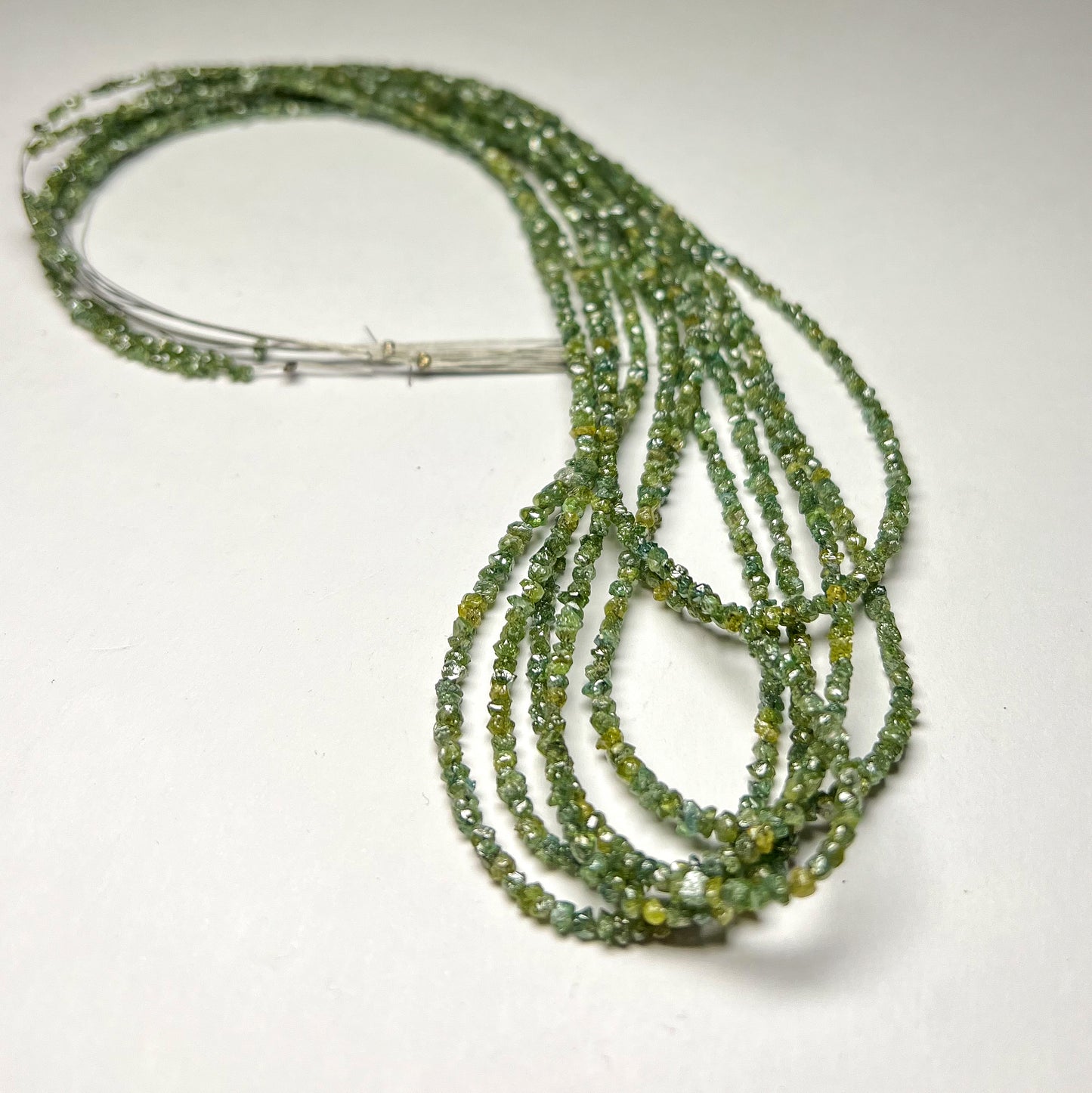 Natural Green Diamond Uncut Raw Beads, 2.00-2.80 MM Diamond Necklace, 16-Inch Strand| Uncut Diamond Beads