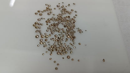 1-2.5mm Light Champagne Round Cut Diamond Rare Natural Light Champagne Faceted Diamond Cabochon Loose Diamond For Jewelry