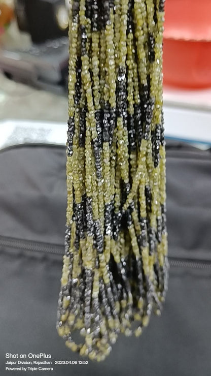 Natural Black Yellow Diamond Uncut Raw Beads, 1.90-2.80 MM Diamond Necklace, 16-Inch Strand AAA+| Uncut Diamond Beads
